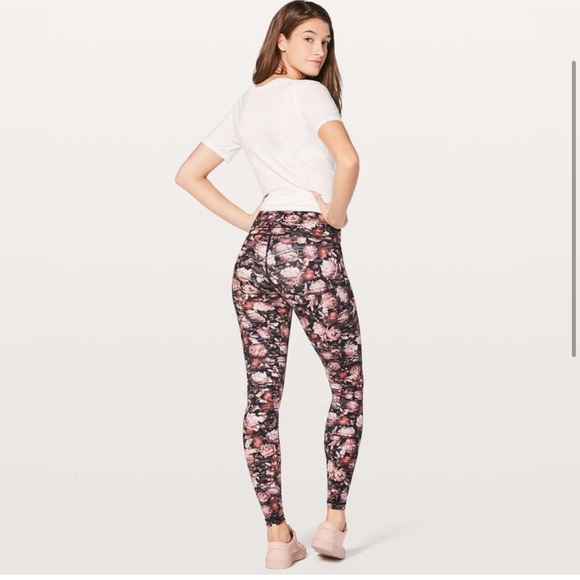 Lululemon Wunder Under Hi-Rise Leggings Size 4 Nulux Peony Floral Multi Stretch - Picture 3 of 16